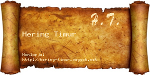 Hering Timur névjegykártya